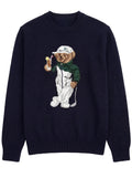 Navy Polo Bear Golf Crewneck Sweater