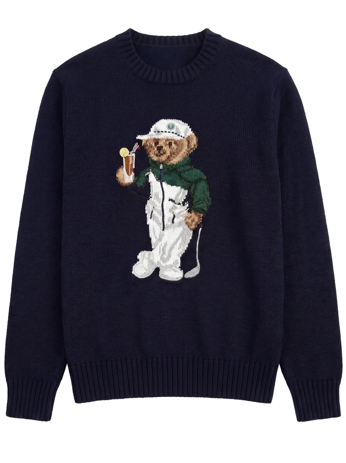 Navy Polo Bear Golf Crewneck Sweater