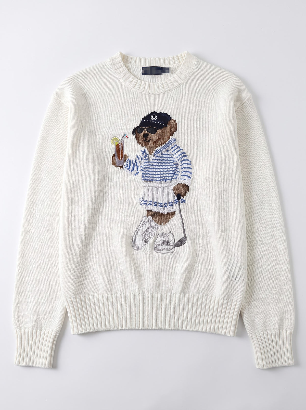 Ivory Polo Bear Golf Crewneck Sweater